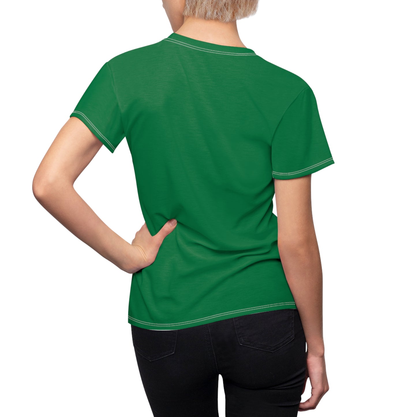 Women's Cut & Sew Hummingbird Gaze Green Tee (AOP 1)