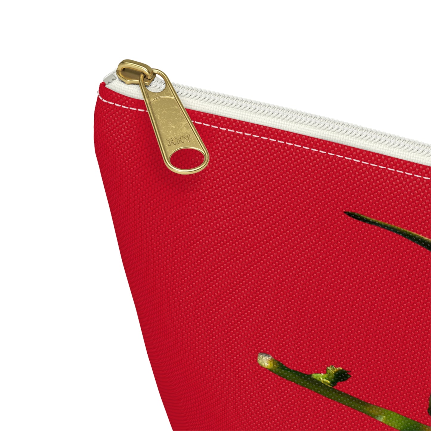Hummingbird Red Bloom Red Accessory Pouch w T-bottom