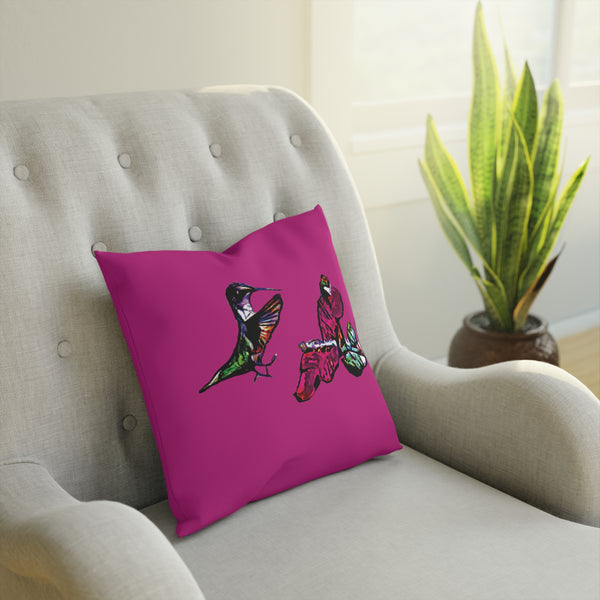 Hummingbird Bounce Neat Pink Cushion