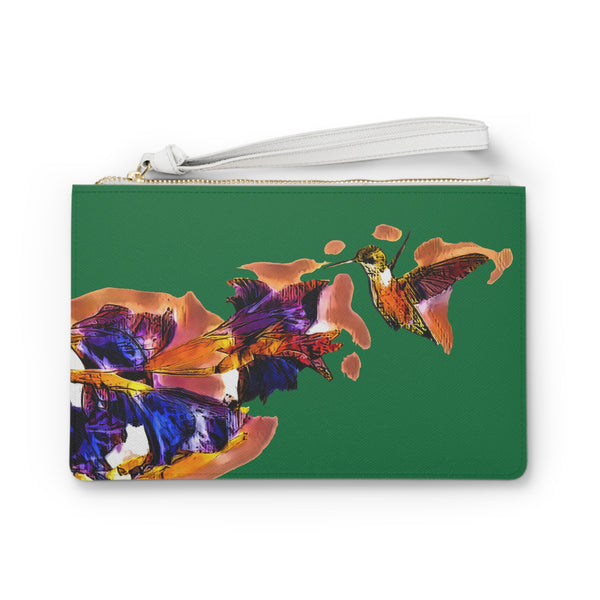 Hummingbird Violet Green Clutch Bag (2)