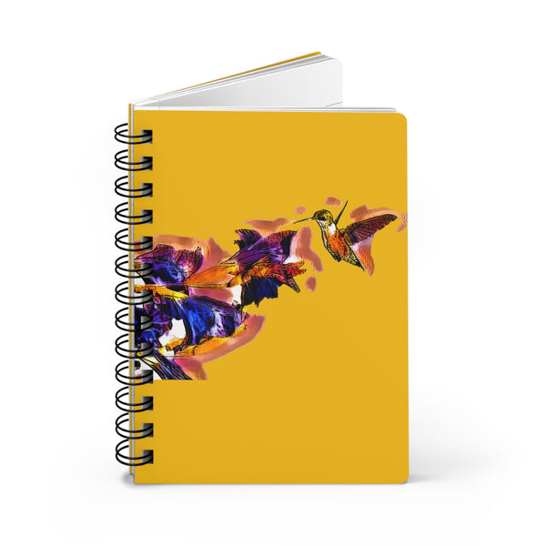 Hummingbird Violet Yellow Spiral Bound Journal