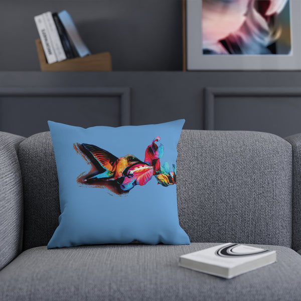 Hummingbird Landing Light Blue Cushion