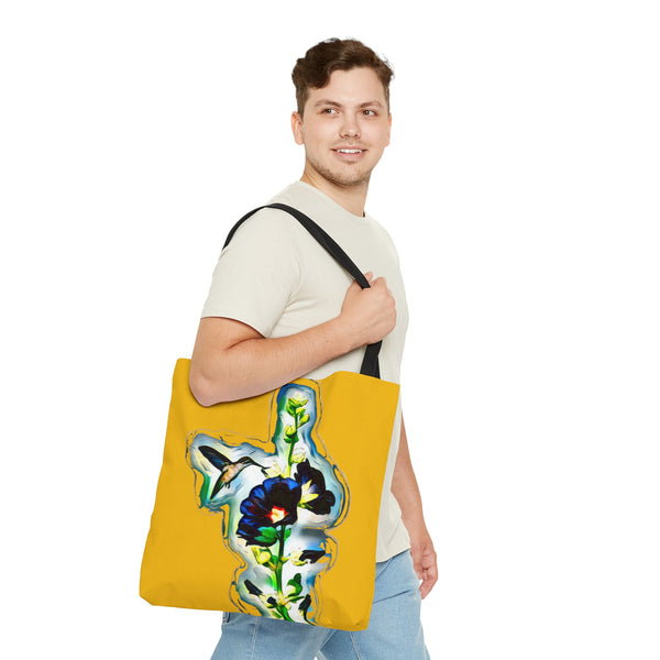 Hummingbird Standing Yellow Tote Bag (AOP 1)