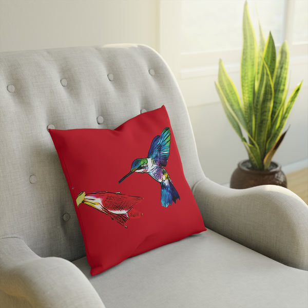 Hummingbird Sweet Red Cushion