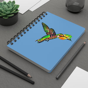 Hummingbird Emerald Sip Light Blue Spiral Bound Journal