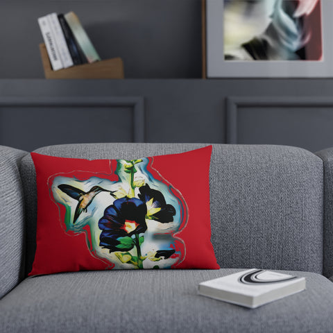 Hummingbird Standing Red Cushion