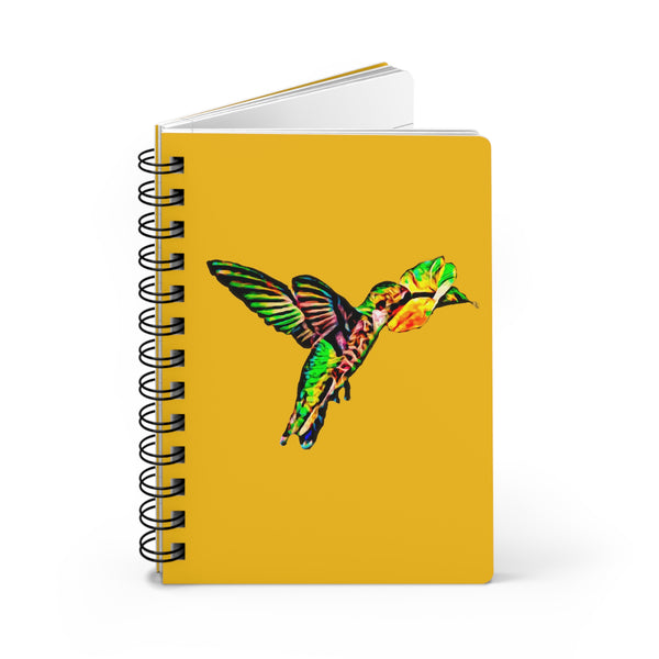 Hummingbird Emerald Sip Yellow Spiral Bound Journal