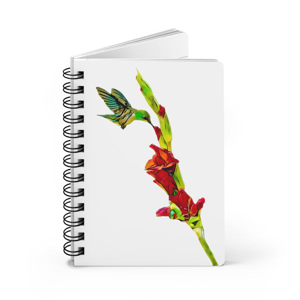 Hummingbird Gladiolus Standing Spiral Bound Journal