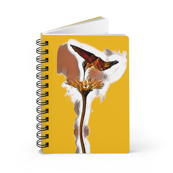 Hummingbird Flame Yellow Spiral Bound Journal