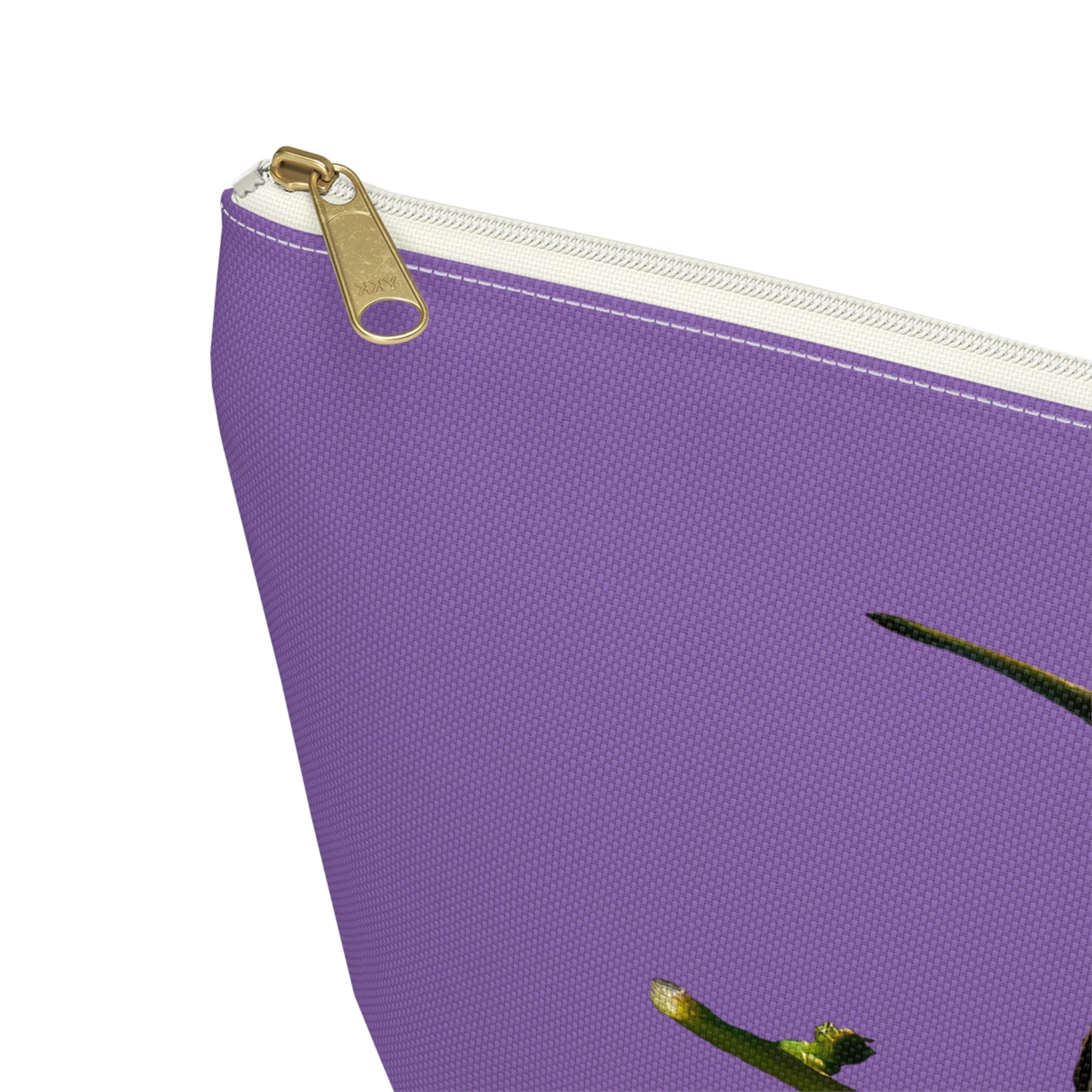 Hummingbird Red Bloom Day Purple Accessory Pouch w T-bottom