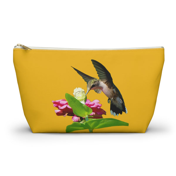 Hummingbird Wings Up Yellow Accessory Pouch w T-bottom
