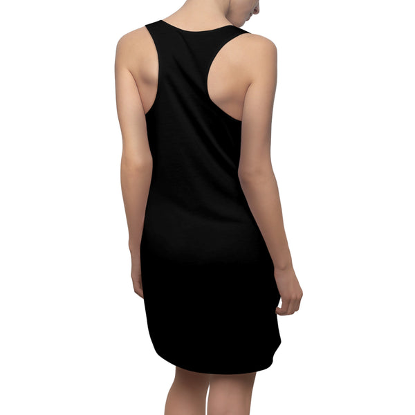 Hummingbird Lookout Black Women's Cut & Sew Racerback Dress (AOP)