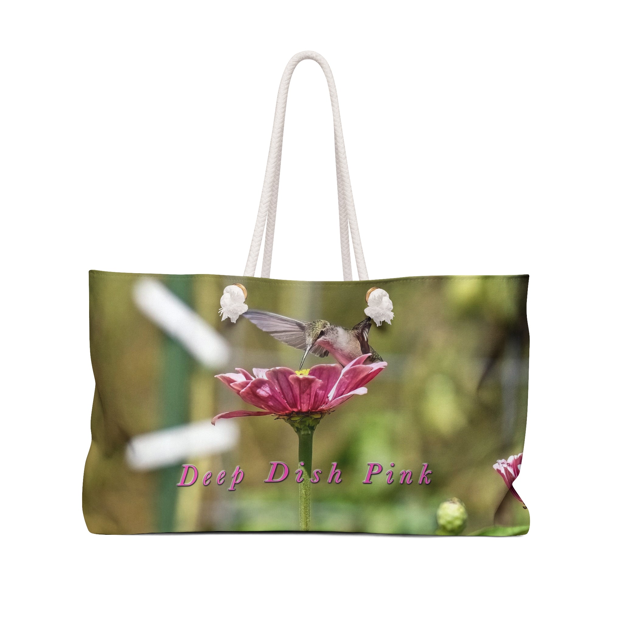 Deep Pink Hummingbird Weekender Bag 1