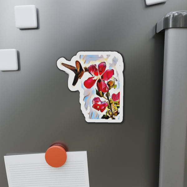Hummingbird Red Rosa Alert Die-Cut Magnets
