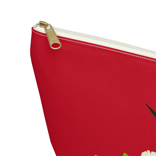 Hummingbird Wings Up Red Accessory Pouch w T-bottom