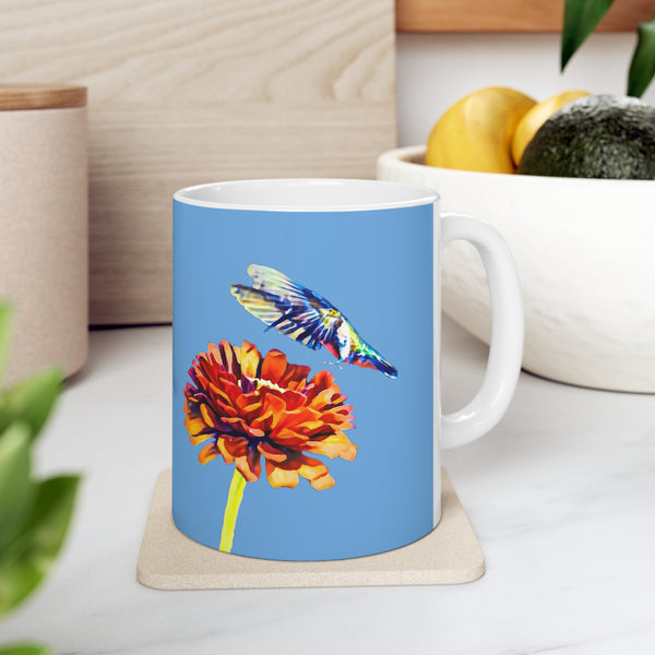 Hummingbird Wings Ceramic Light Blue Mug 11oz