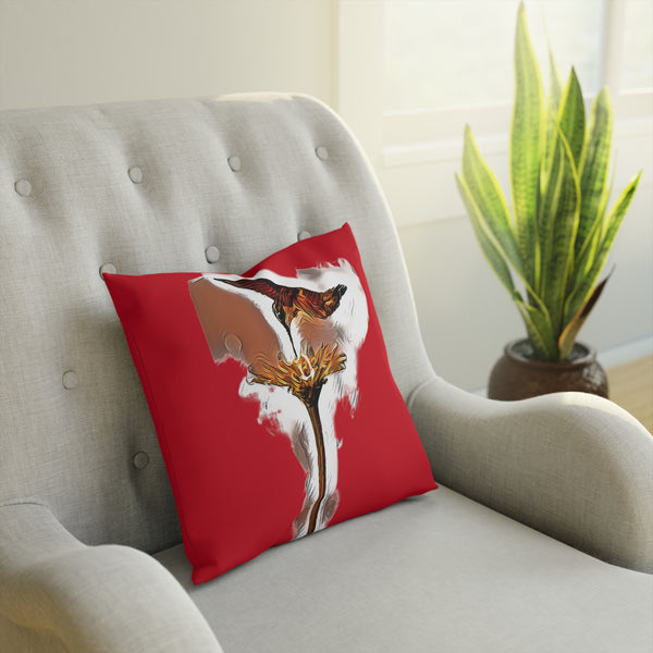 Hummingbird Flame Red Cushion