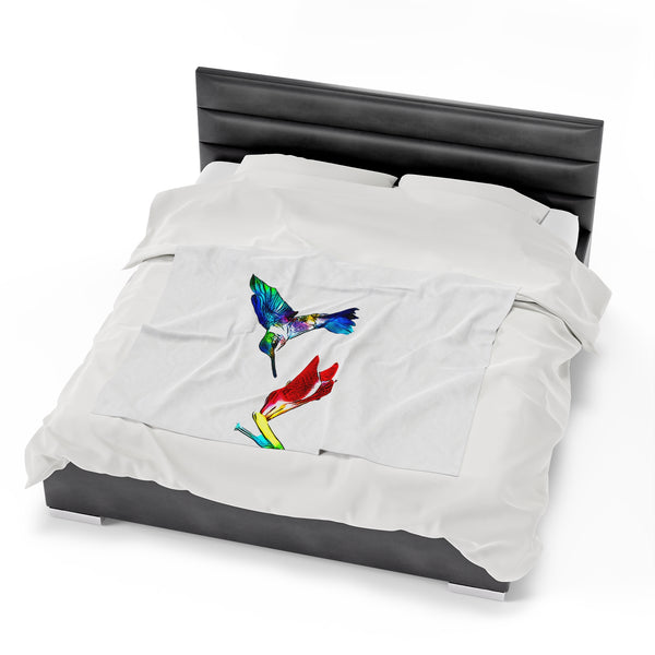 Hummingbird Sweet Velveteen Plush Blanket