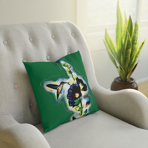 Hummingbird Standing Green Cushion