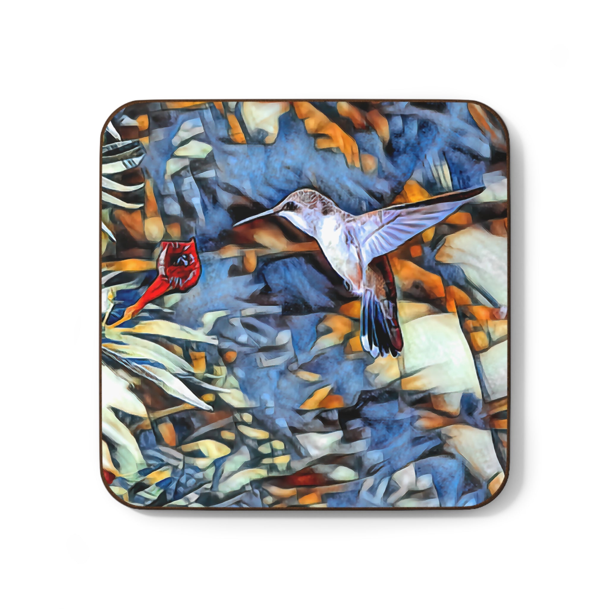 Hummingbird Wing Stretch Hardboard Back Coaster