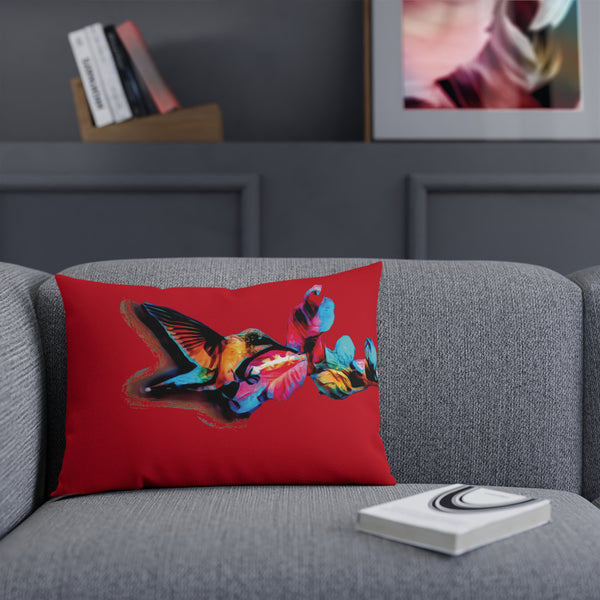 Hummingbird Landing Red Cushion