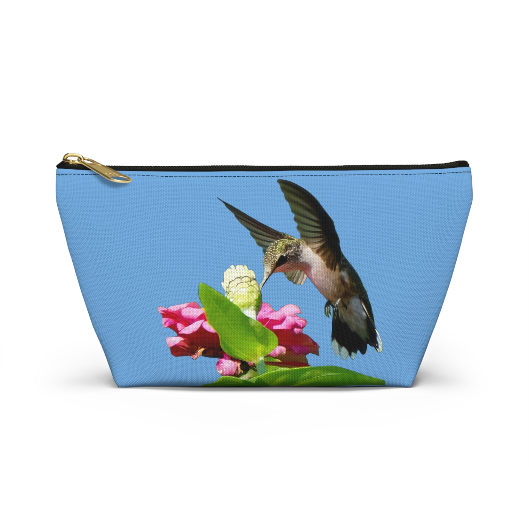 Hummingbird Wings Up Light Blue Accessory Pouch w T-bottom