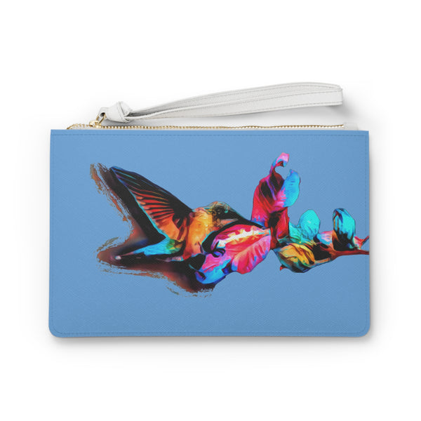 Hummingbird Landing Light Blue Clutch Bag (2)