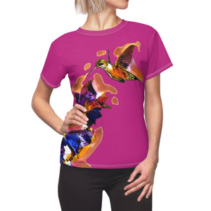 Women's Cut & Sew Hummingbird Violet Neat Pink Tee (AOP 1)