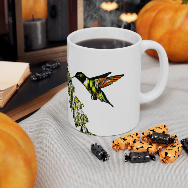 Hummingbird Stick Ceramic Mug 11oz