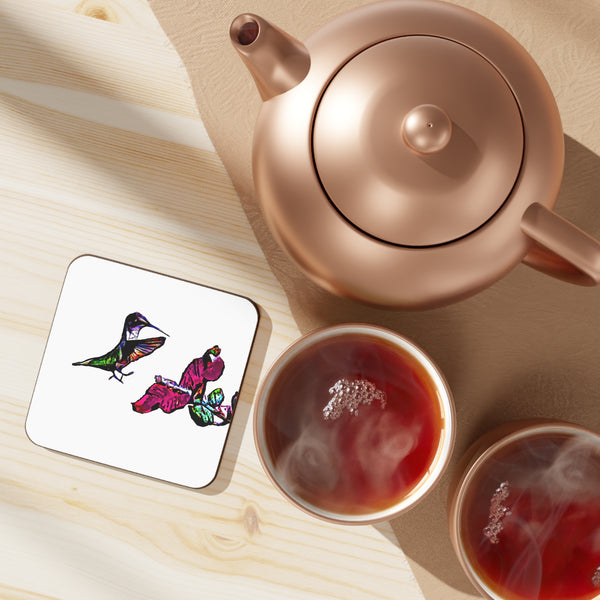 Hummingbird Bounce Hardboard Back Coaster