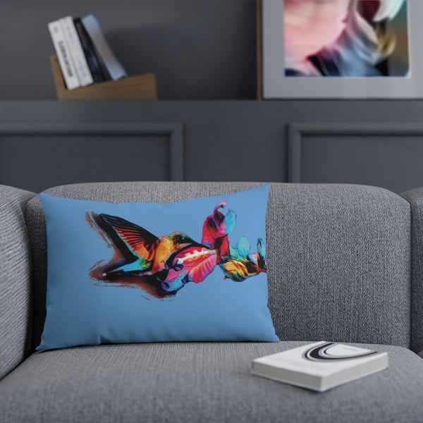 Hummingbird Landing Light Blue Cushion