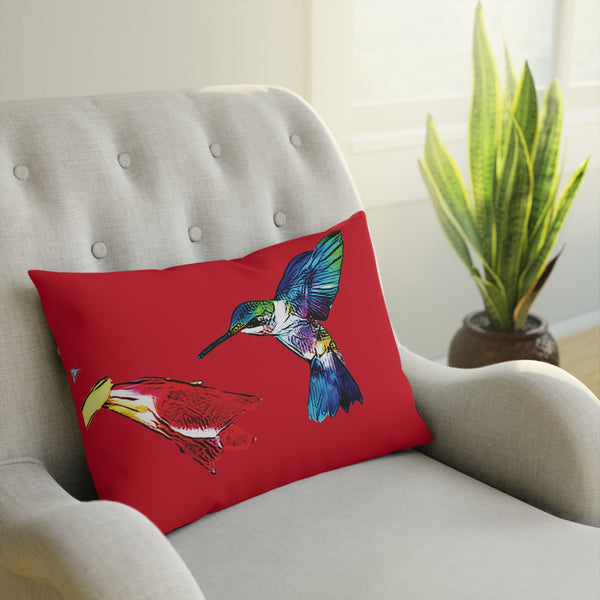 Hummingbird Sweet Red Cushion