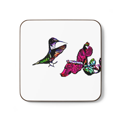 Hummingbird Bounce Hardboard Back Coaster