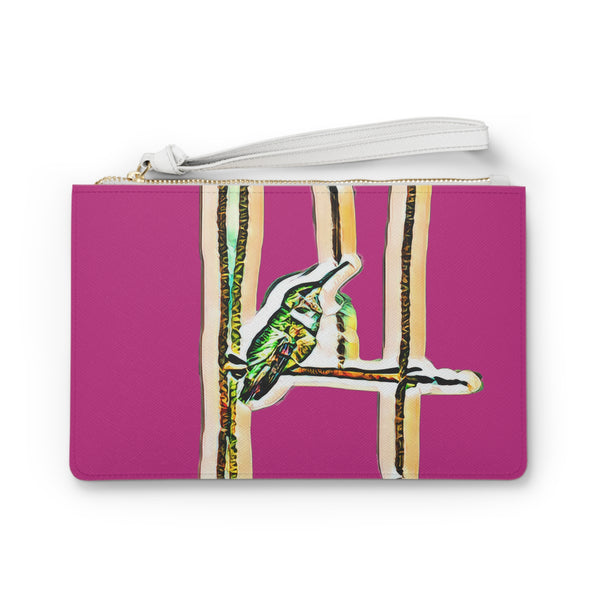 Hummingbird Emerald Neat Pink Clutch Bag (2)