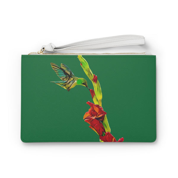 Hummingbird Gladiolus Green Clutch Bag (2)