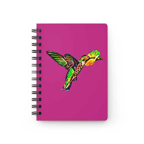 Hummingbird Emerald Sip Neat Pink Spiral Bound Journal