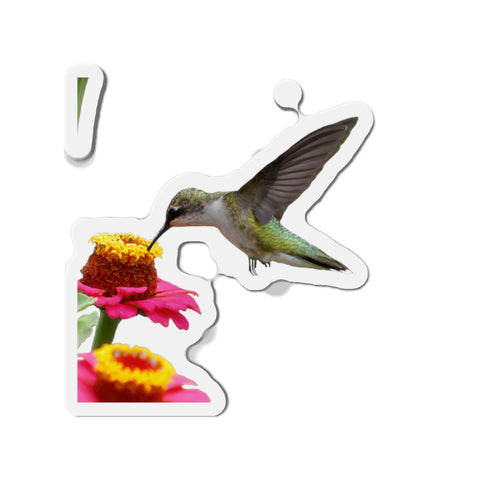 Hummingbird Zinnia Die-Cut Magnets