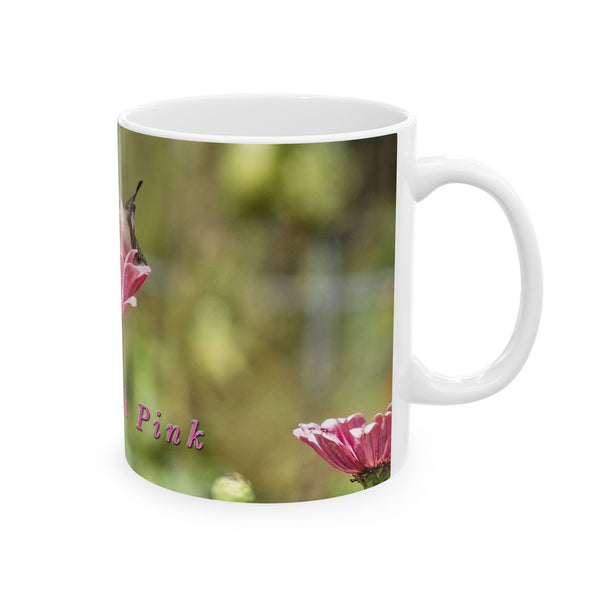 Deep Pink Hummingbird Ceramic Mug 11oz