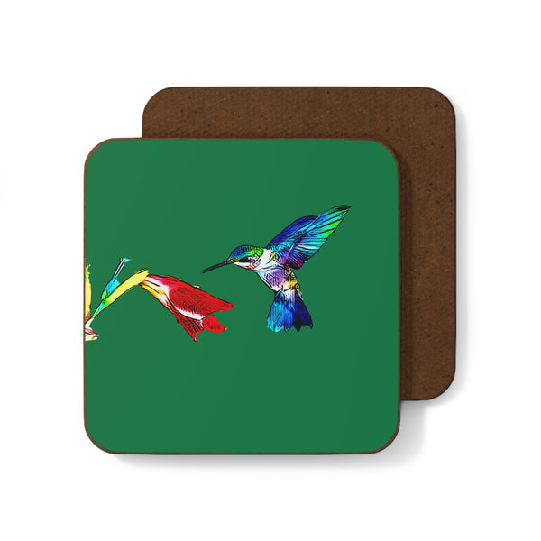 Hummingbird Sweet Green Hardboard Back Coaster