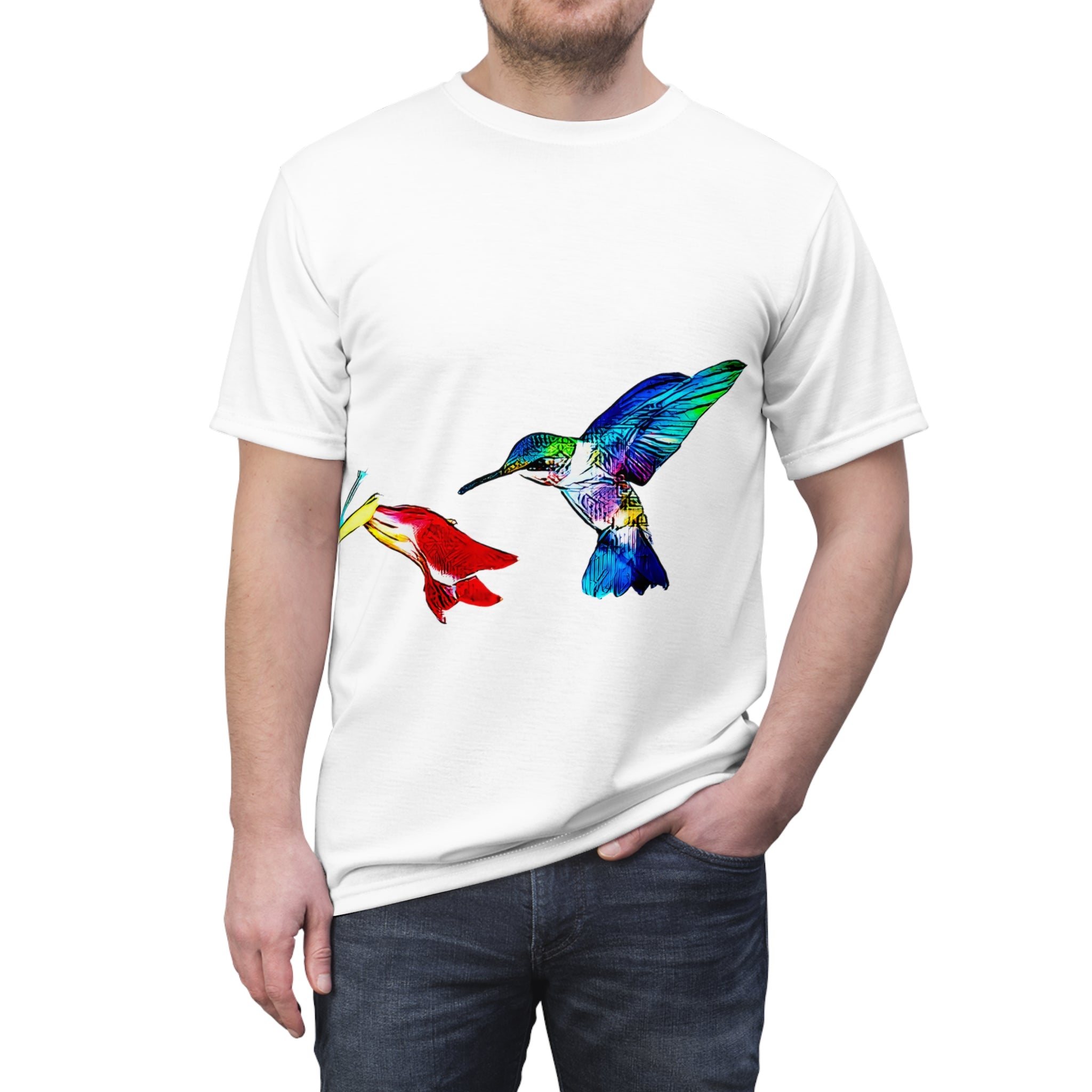 Unisex Cut & Sew Hummingbird Sweet Tee (AOP 1)