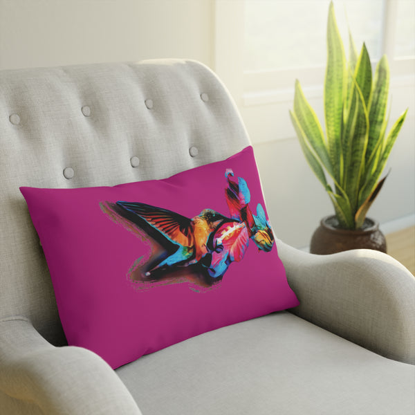 Hummingbird Landing Neat Pink Cushion