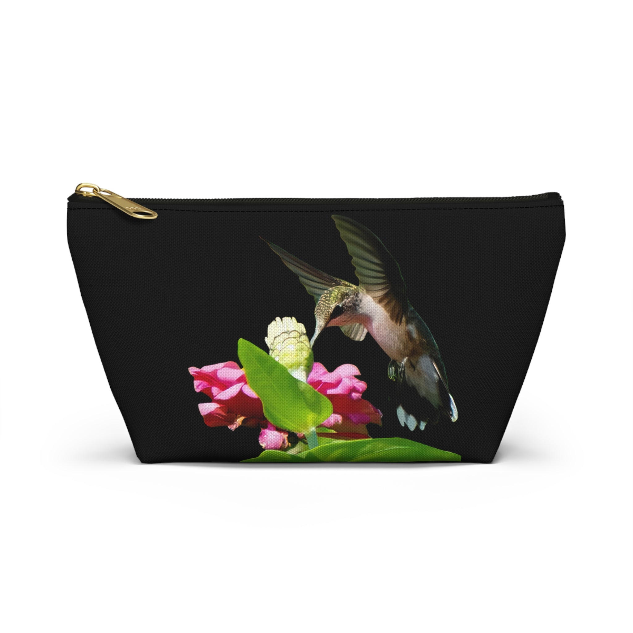 Hummingbird Wings Up Black Accessory Pouch w T-bottom