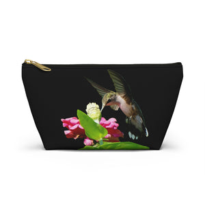 Hummingbird Wings Up Black Accessory Pouch w T-bottom