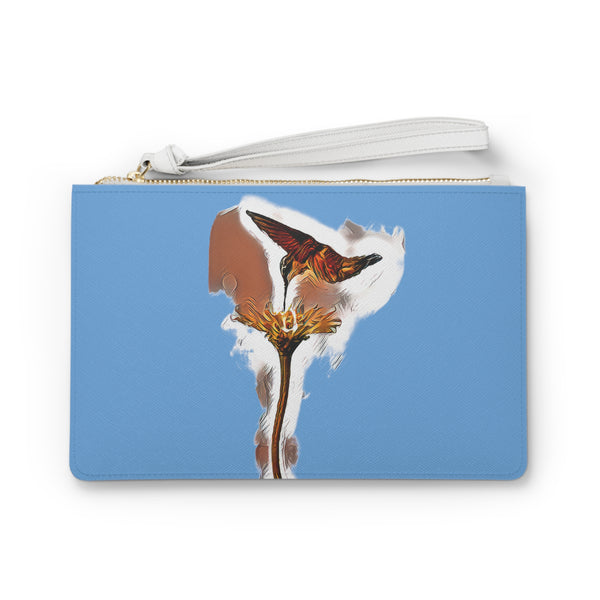 Hummingbird Flame Light Blue Clutch Bag (2)