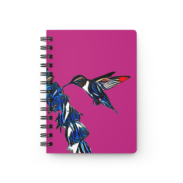 Hummingbird Blue Stick Neat Pink Spiral Bound Journal