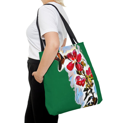 Hummingbird Red Rosa Green Tote Bag (AOP 1)