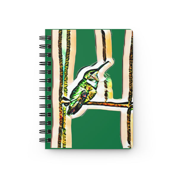 Hummingbird Gaze Green Spiral Bound Journal