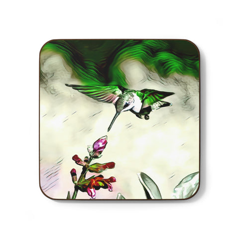 Hummingbird Emerald Flyer Hardboard Back Coaster