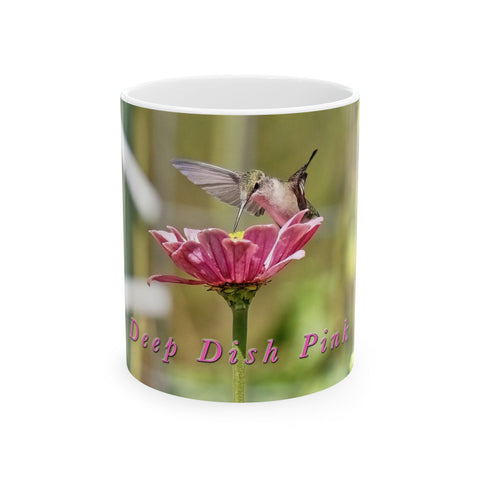Deep Pink Hummingbird Ceramic Mug 11oz