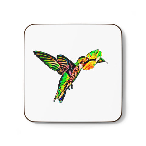 Hummingbird Emerald Sip Hardboard Back Coaster